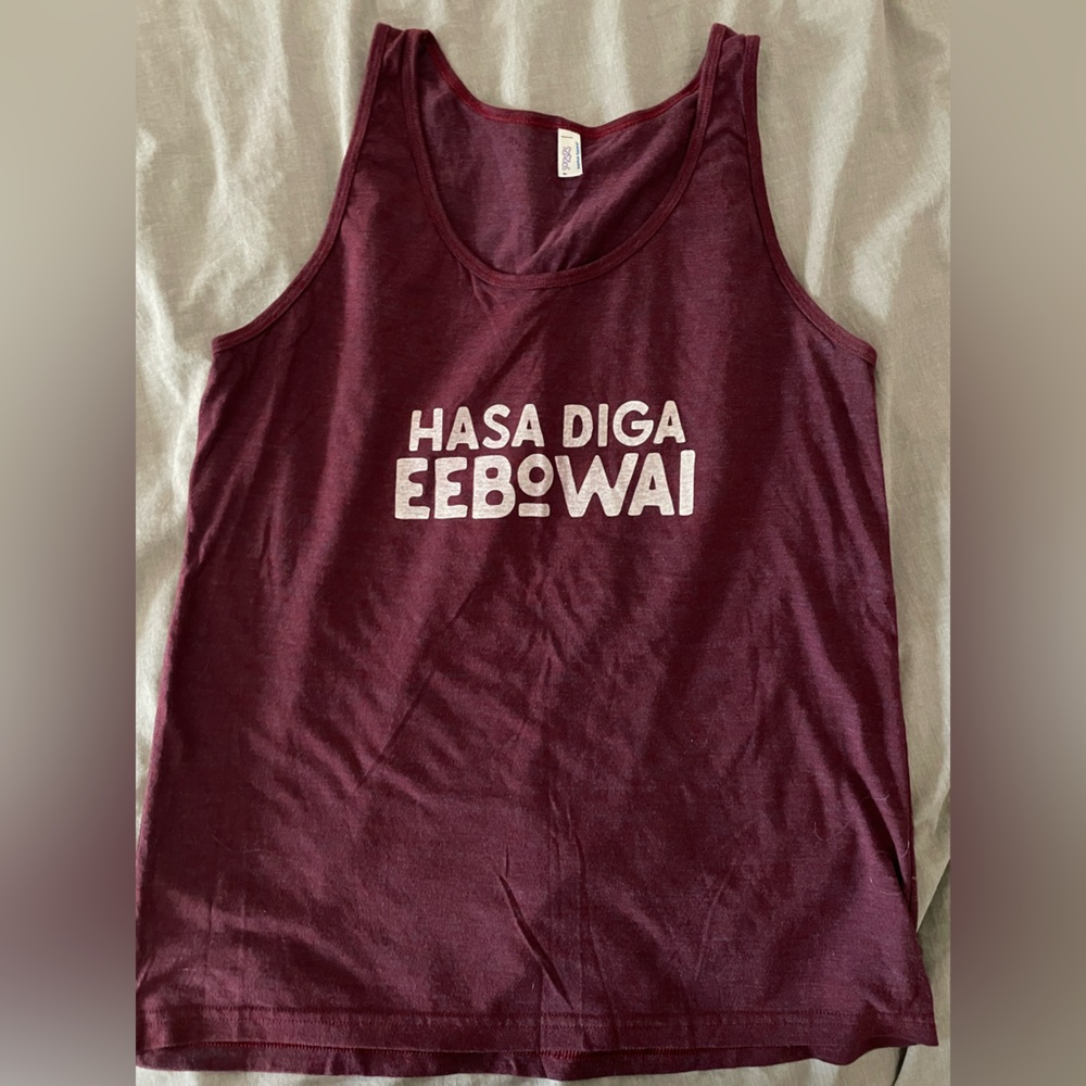 American Apparel Burgundy Graphic Tank Top